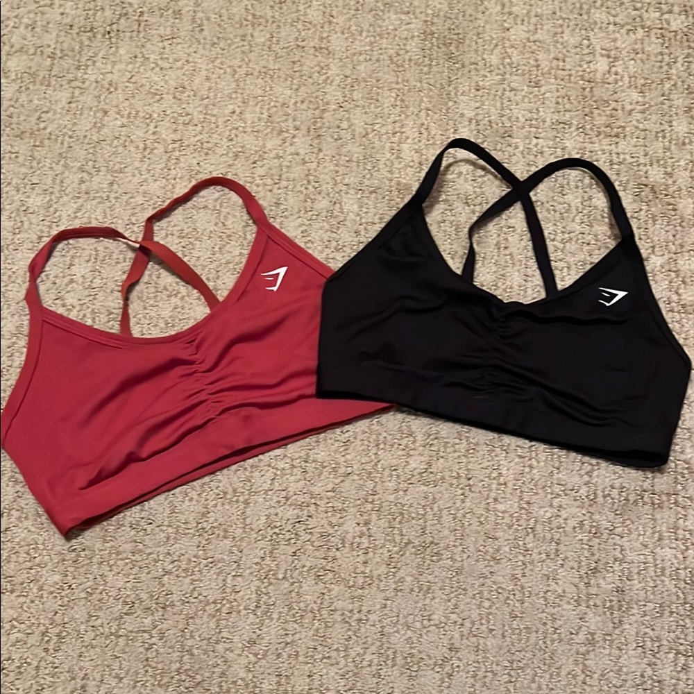 Gymshark Women's Red and Black Sports Bras